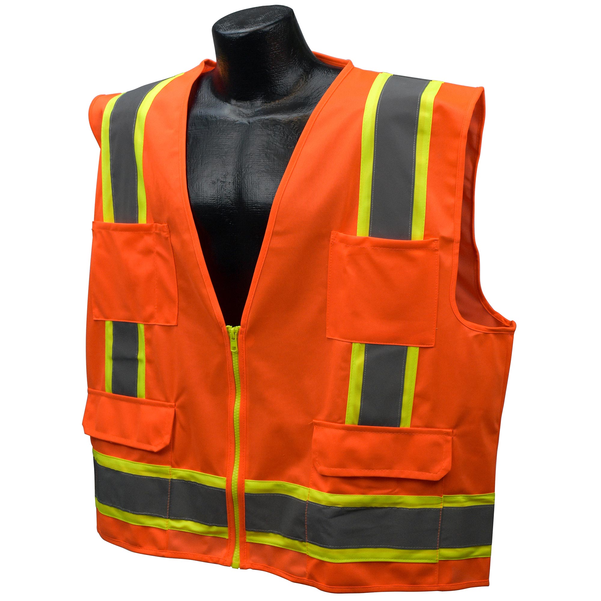 Full Source US2ON16 Class 2 Solid Surveyor Safety Vest - Orange ...