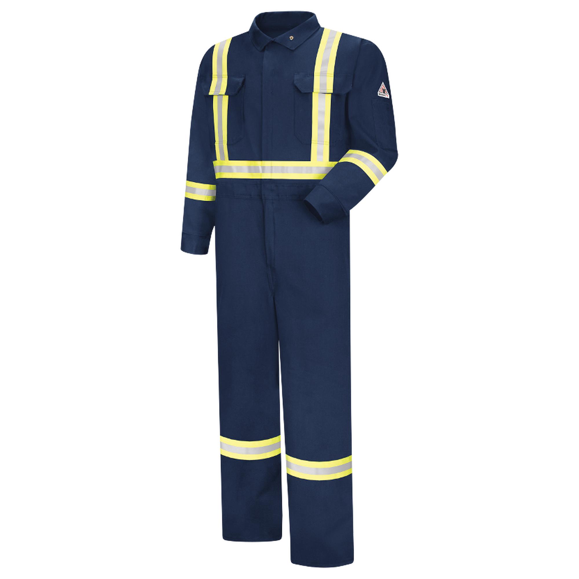 PRODUCTS: 7 oz. AR/FR Cotton Coverall with Reflective FR Tape, Stone Khaki