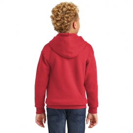 Gildan 18600B Youth Heavy Blend Full-Zip Hooded Sweatshirt - Red