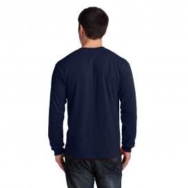 Gildan 2410 Ultra Cotton Long Sleeve T-Shirt with Pocket - Navy