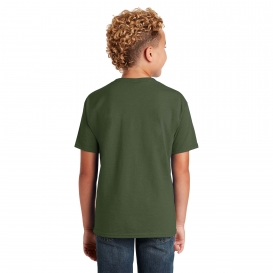 Jerzees 29B Youth Dri-Power Active 50/50 Cotton/Poly T-Shirt - Military Green