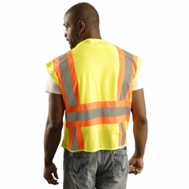 OK-1 5050505 Type R Class 2 Classic Mesh Two-Tone Vest - Yellow/Lime