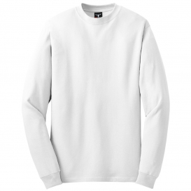 Hanes 5186 Beefy-T Cotton Long Sleeve T-Shirt - White