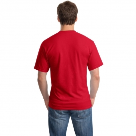 Hanes 5190 Beefy-T Cotton T-Shirt with Pocket - Deep Red