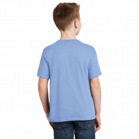 Hanes 5370 Youth EcoSmart 50/50 Cotton/Polyester T-Shirt - Light Blue