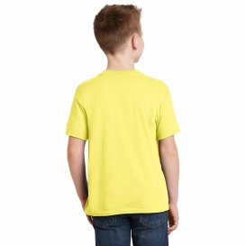 Hanes 5370 Youth EcoSmart 50/50 Cotton/Polyester T-Shirt - Yellow