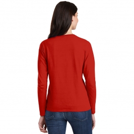 Gildan 5400L Ladies Heavy Cotton Long Sleeve T-Shirt - Red