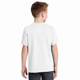 Hanes 5450 Youth Tagless Cotton T-Shirt - White | Full Source