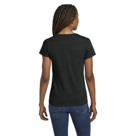 Gildan 5V00L Ladies Heavy Cotton V-Neck T-Shirt - Black