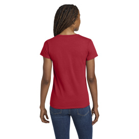Gildan 5V00L Ladies Heavy Cotton V-Neck T-Shirt - Red