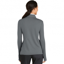 Nike 779796 Ladies Dri-FIT Stretch 1/2-Zip Cover-Up - Dark Grey/White