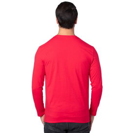Threadfast 100LS Unisex Ultimate CVC Long-Sleeve T-Shirt - Red