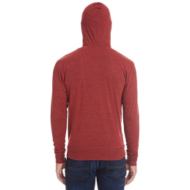 Threadfast 302Z Unisex Triblend Full-Zip Light Hoodie - Cardinal Black Triblend