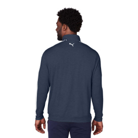 PUMA Golf 599129 Cloudspun Quarter-Zip - Navy Blazer Heather/Bright White