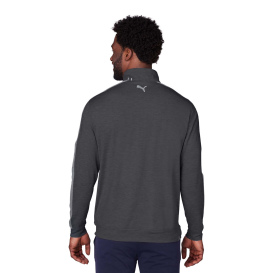 PUMA Golf 599129 Cloudspun Quarter-Zip - Puma Black Heather/Quiet Shade