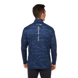 PUMA Golf 599440 Volition Flanked Quarter-Zip - Navy Blazer