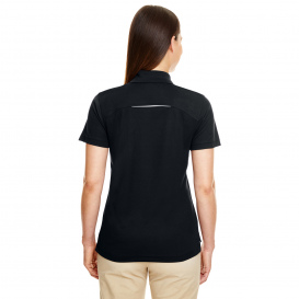 Core 365 78181R Ladies Radiant Performance Pique Polo with Reflective Piping - Black