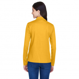 Core 365 78192 Ladies Pinnacle Performance Long Sleeve Pique Polo - Campus Gold