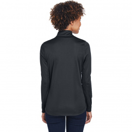 UltraClub 8230L Ladies Cool & Dry Sport Quarter-Zip Pullover - Black