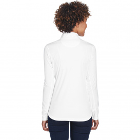 UltraClub 8230L Ladies Cool & Dry Sport Quarter-Zip Pullover - White