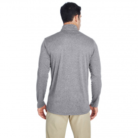 UltraClub 8618 Men\'s Cool & Dry Heathered Performance 1/4-Zip - Charcoal Heather