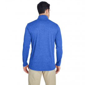 UltraClub 8618 Men\'s Cool & Dry Heathered Performance 1/4-Zip - Royal Heather