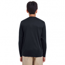 UltraClub 8622Y Youth Cool & Dry Performance Long Sleeve Top - Black