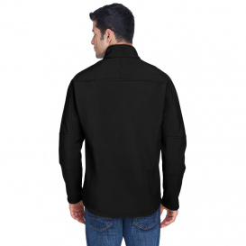 North End 88138 Men's Three Layer Fleece Bonded Soft Shell Technical Jacket - Black