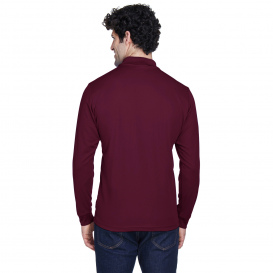 Core 365 88192 Men's Pinnacle Performance Long-Sleeve Pique Polo - Burgundy