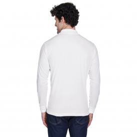 Core 365 88192 Men\'s Pinnacle Performance Long-Sleeve Pique Polo - White