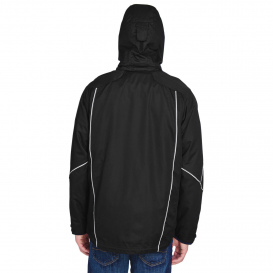 North End 88196 Men\'s Angle 3-in-1 Jacket with Bonded Fleece Liner - Black