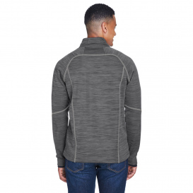 North End 88697 Men\'s Flux Melange Bonded Fleece Jacket - Carbon/Black