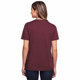 Core 365 CE111W Ladies Fusion ChromaSoft Performance T-Shirt - Burgundy