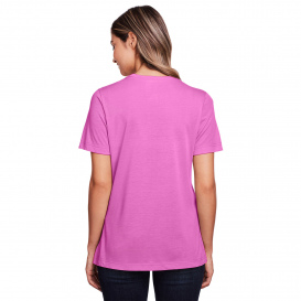 Core 365 CE111W Ladies Fusion ChromaSoft Performance T-Shirt - Charity Pink