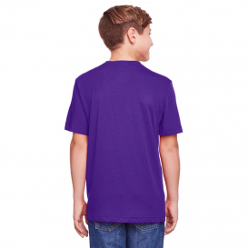 Core 365 CE111Y Youth Fusion ChromaSoft Performance T-Shirt - Campus Purple