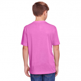 Core 365 CE111Y Youth Fusion ChromaSoft Performance T-Shirt - Charity Pink