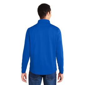 Core 365 CE404 Market Snag Protect Mesh Colorblock Quarter-Zip - True Royal/Carbon