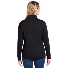 Core 365 CE404W Ladies Market Snag Protect Mesh Colorblock Quarter-Zip - Black/Carbon