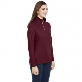 Core 365 CE405W Ladies Fusion ChromaSoft Pique Quarter-Zip - Burgundy