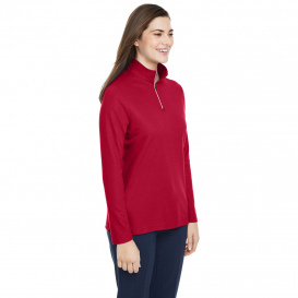Core 365 CE405W Ladies Fusion ChromaSoft Pique Quarter-Zip - Classic Red