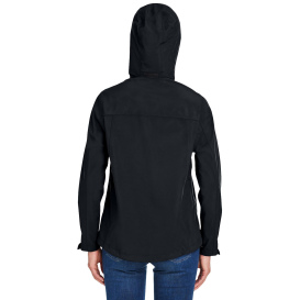 Core 365 CE712W Ladies Packable Rain Jacket - Black