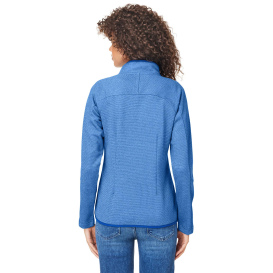 Core 365 CE72W Ladies Venture Heathered Stripe Full-Zip - True Royal/White