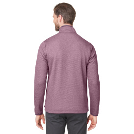 Core 365 CE73 Venture Heathered Stripe Quarter-Zip - Burgundy/White