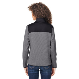Core 365 CE74W Ladies Venture Heathered Stripe Hybrid Jacket - Black/White