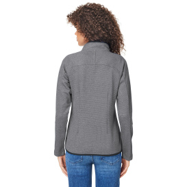 Core 365 CE72W Ladies Venture Heathered Stripe Full-Zip - Black/White