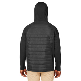 Core 365 CE808 Unisex Techno Lite Hybrid Hooded Jacket - Black