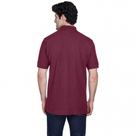 Devon & Jones D100 Men\'s Pima Pique Short Sleeve Polo - Burgundy