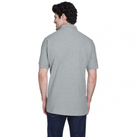 Devon & Jones D100 Men\'s Pima Pique Short Sleeve Polo - Grey Heather