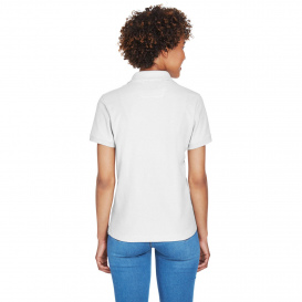 Devon & Jones D100W Ladies Pima Pique Y-Collar Polo - White