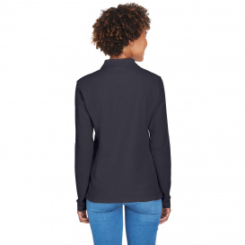 Devon & Jones D110W Ladies Pima Pique Long Sleeve Polo - Navy